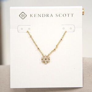 Kendra Scott snowflake short necklace pendant in 14K yellow gold NWT
